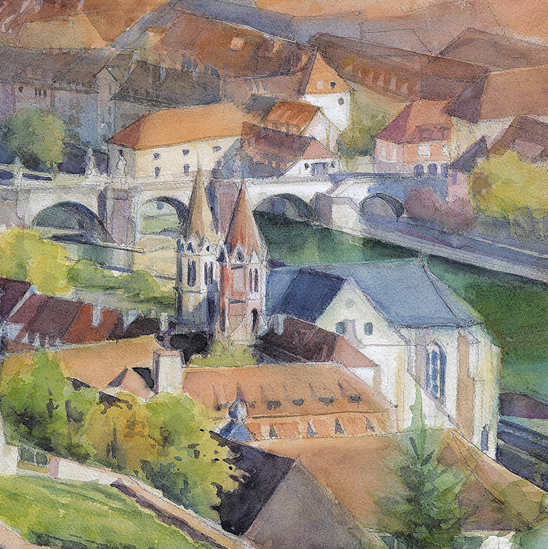 Würzburg, Blick auf St. Burkard