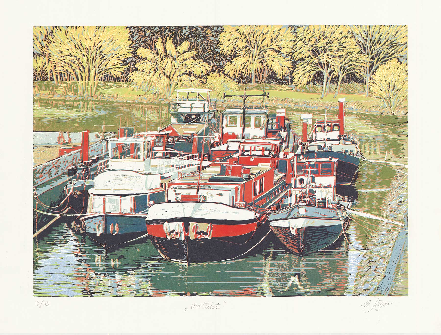 Vertäute Containerschiffe im Hafen